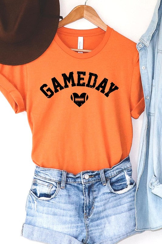 Game Day Football Heart Graphic Tee - Body By J'ne
