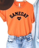 Game Day Football Heart Graphic Tee