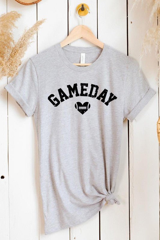 Game Day Football Heart Graphic Tee