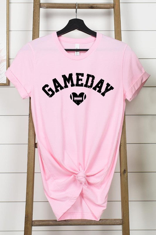 Game Day Football Heart Graphic Tee