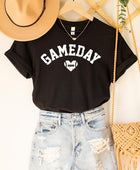 Game Day Football Heart Graphic Tee