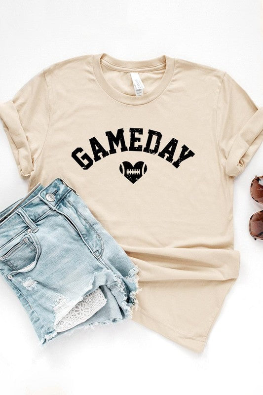 Game Day Football Heart Graphic Tee - Body By J'ne