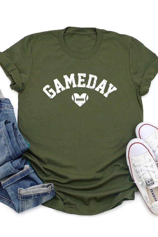 Game Day Football Heart Graphic Tee - Body By J'ne