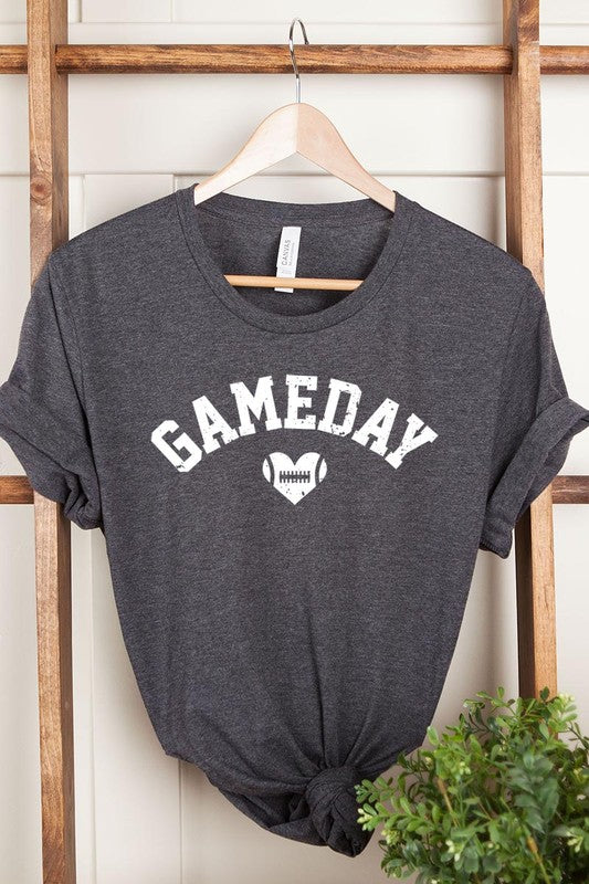Game Day Football Heart Graphic Tee - Body By J'ne