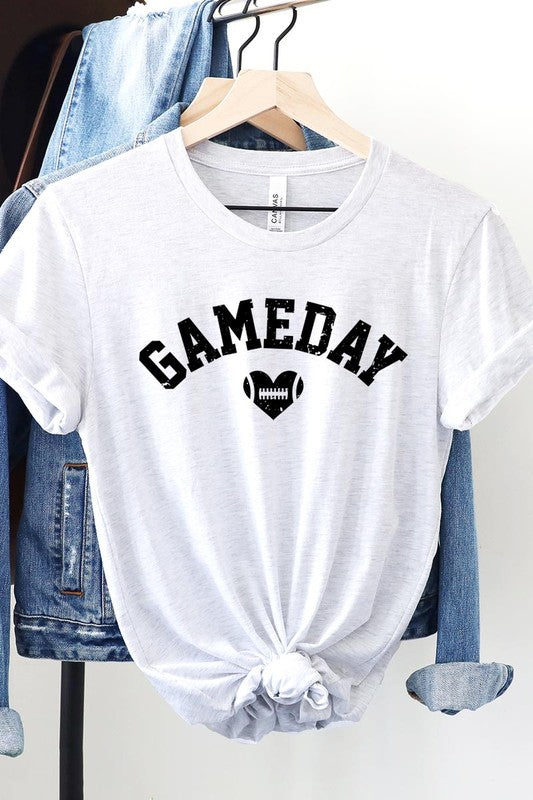 Game Day Football Heart Graphic Tee