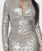 Metallic Zigzag Holiday Bandage dress