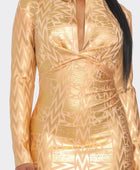 Metallic Zigzag Holiday Bandage dress