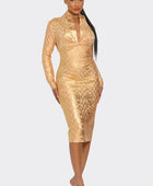 Metallic Zigzag Holiday Bandage dress