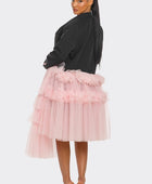 Oversized Tulle Blazer Dress Black and Pink