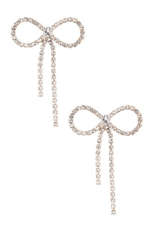 Rhinestone Iconic Bow Tie Earrings - Body By J'ne
