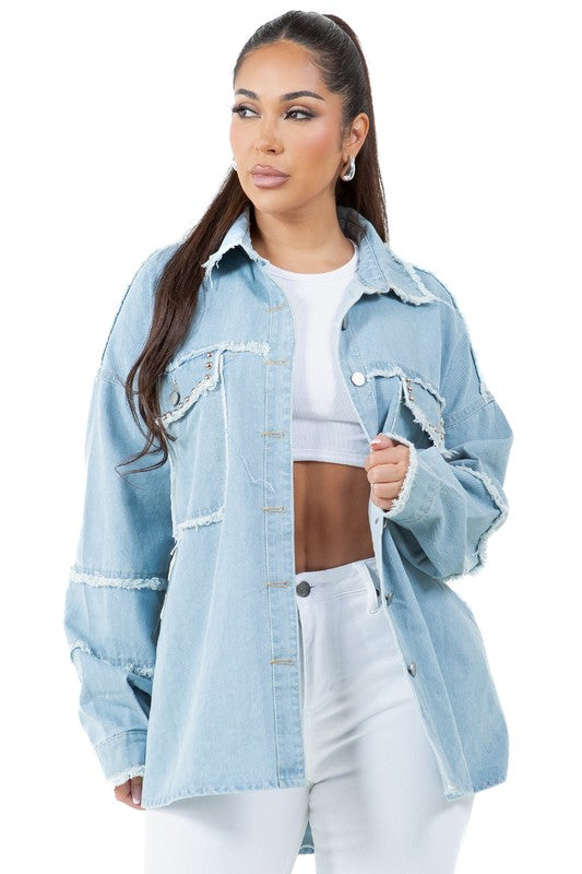 OVERSIZED DENIM JACKET - Body By J'ne