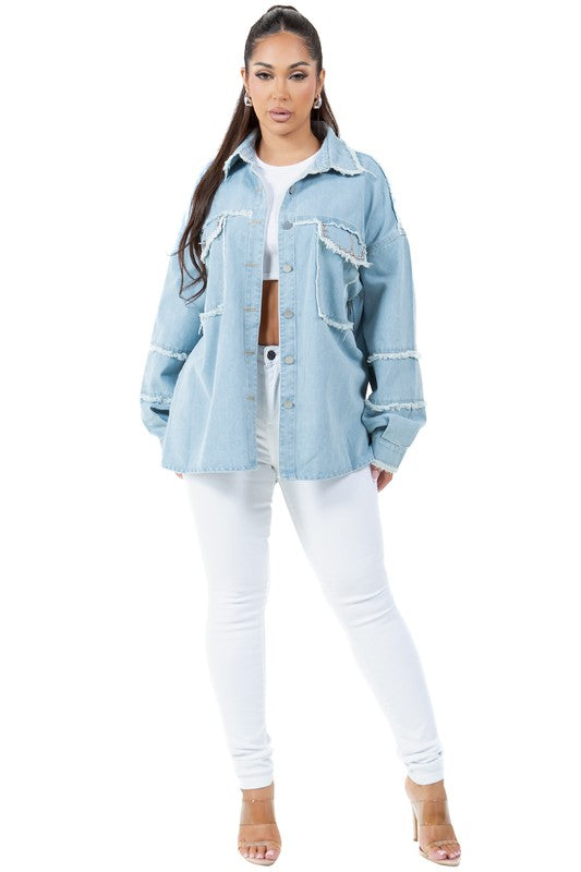 OVERSIZED DENIM JACKET - Body By J'ne