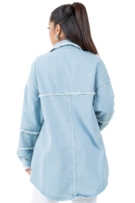 OVERSIZED DENIM JACKET - Body By J'ne