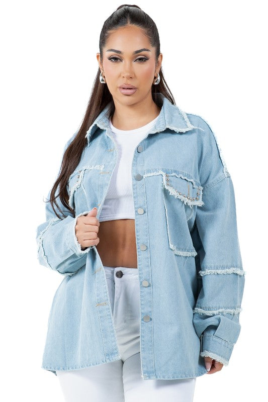 OVERSIZED DENIM JACKET - Body By J'ne