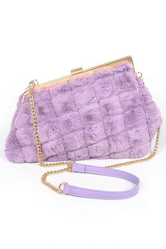 Quilted Faux Fur Iconic Swing Bag - Body By J'ne