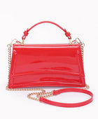 Patent Faux Leather Top Handle Crossbody Bag