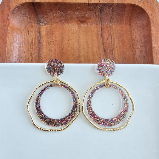 Georgia Earrings - Rainbow Glitter - Body By J'ne