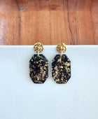 Pendientes Lexi - Copos de oro negro