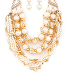 Mix Pearls Layer Statement Necklace Set