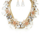 Iconic Resin Flower Statement Crystal Necklace Set