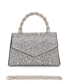 Statement Rhinestone Top Handle Clutch Bag