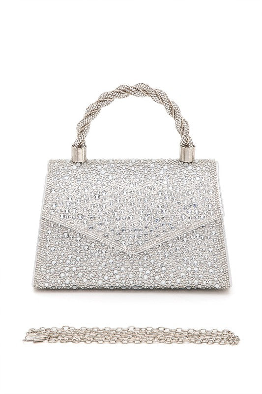 Statement Rhinestone Top Handle Clutch Bag - Body By J'ne