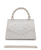 Statement Rhinestone Top Handle Clutch Bag