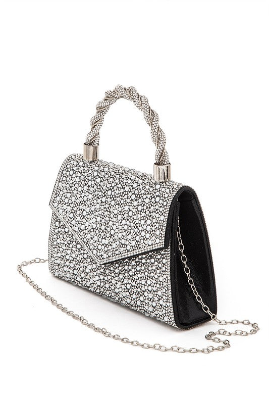 Statement Rhinestone Top Handle Clutch Bag - Body By J'ne