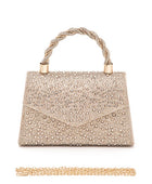 Statement Rhinestone Top Handle Clutch Bag