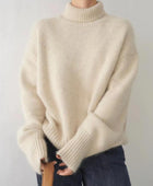 Turtleneck Dropped Shoulder Long Sleeve Sweater