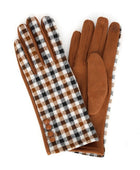 Plaid Checker Print Winter Smart Touch Gloves