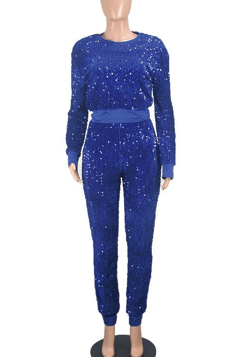 HAZEL SEQUIN TWO PIECE PANT SET