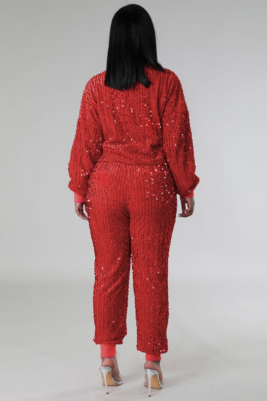 HAZEL SEQUIN TWO PIECE PANT SET