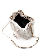 Faux Shearling Convertible Bucket Bag