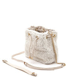 Faux Shearling Convertible Bucket Bag