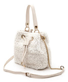 Faux Shearling Convertible Bucket Bag