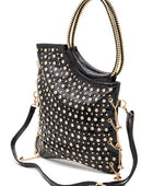 Crystal Embellished Convertible Top Handle Bag