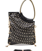 Crystal Embellished Convertible Top Handle Bag