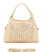 Metallic Snake Crystal Studded Shoulder Bag