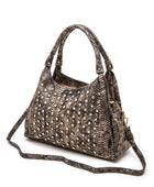 Metallic Snake Crystal Studded Shoulder Bag