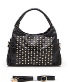 Metallic Snake Crystal Studded Shoulder Bag