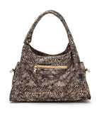 Metallic Snake Crystal Studded Shoulder Bag