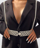 Braided Faux Pearl Harness Belt