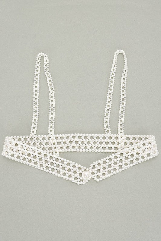 Braided Faux Pearl Harness Belt - Body By J'ne