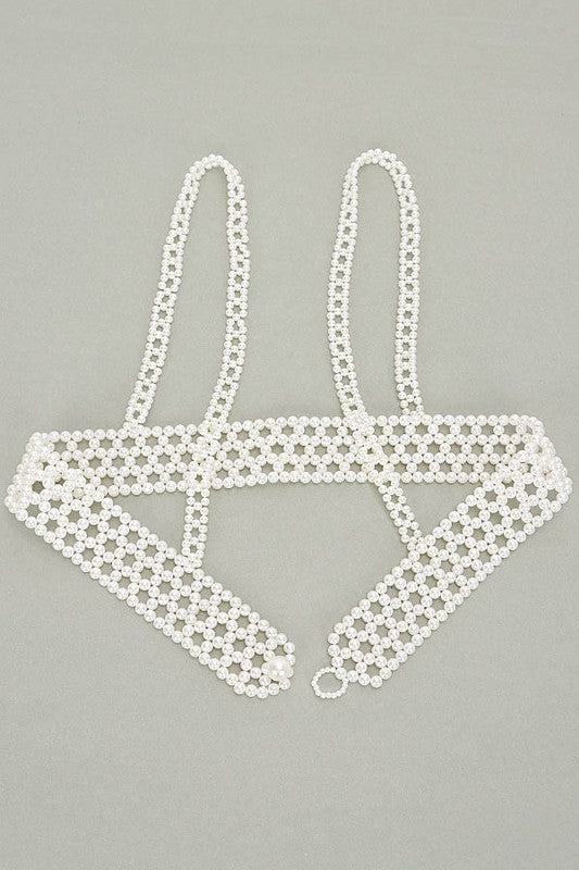 Braided Faux Pearl Harness Belt - Body By J'ne