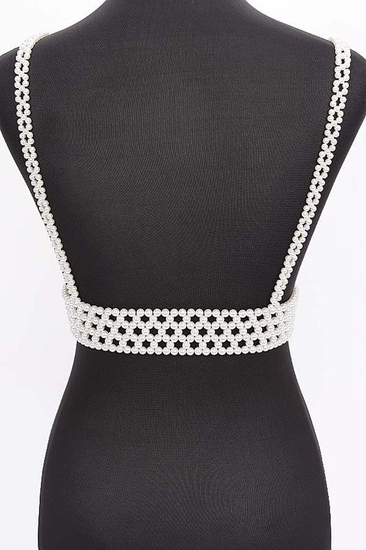 Braided Faux Pearl Harness Belt - Body By J'ne