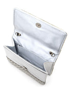 Pearl Studs Rhinestone Handle Clutch Bag