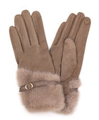 Faux Fur Ultra Suede Fashion Gloves