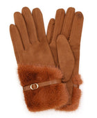 Faux Fur Ultra Suede Fashion Gloves