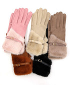 Faux Fur Ultra Suede Fashion Gloves